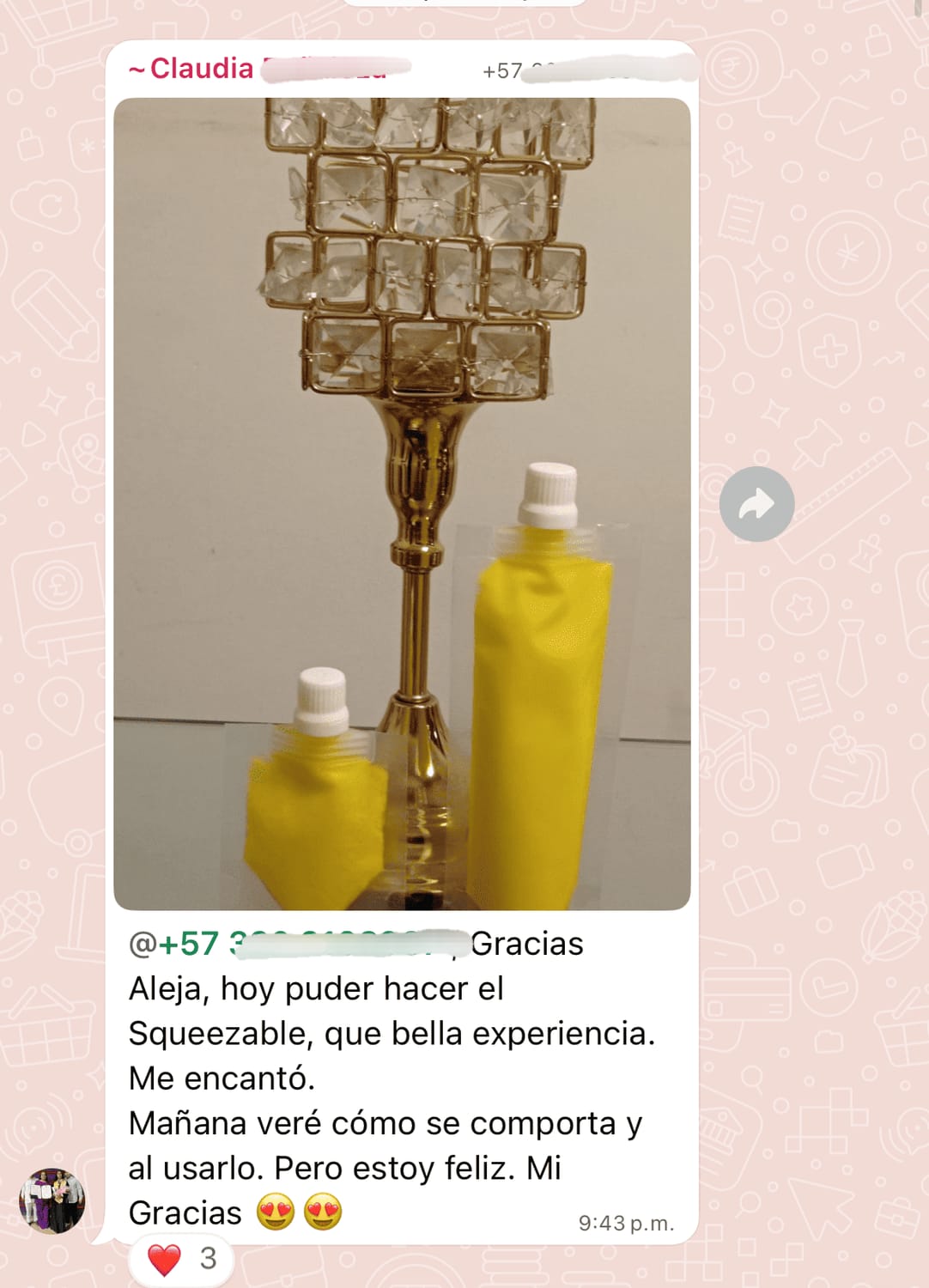 Testimonio de Claudia con su squeezable wax melt